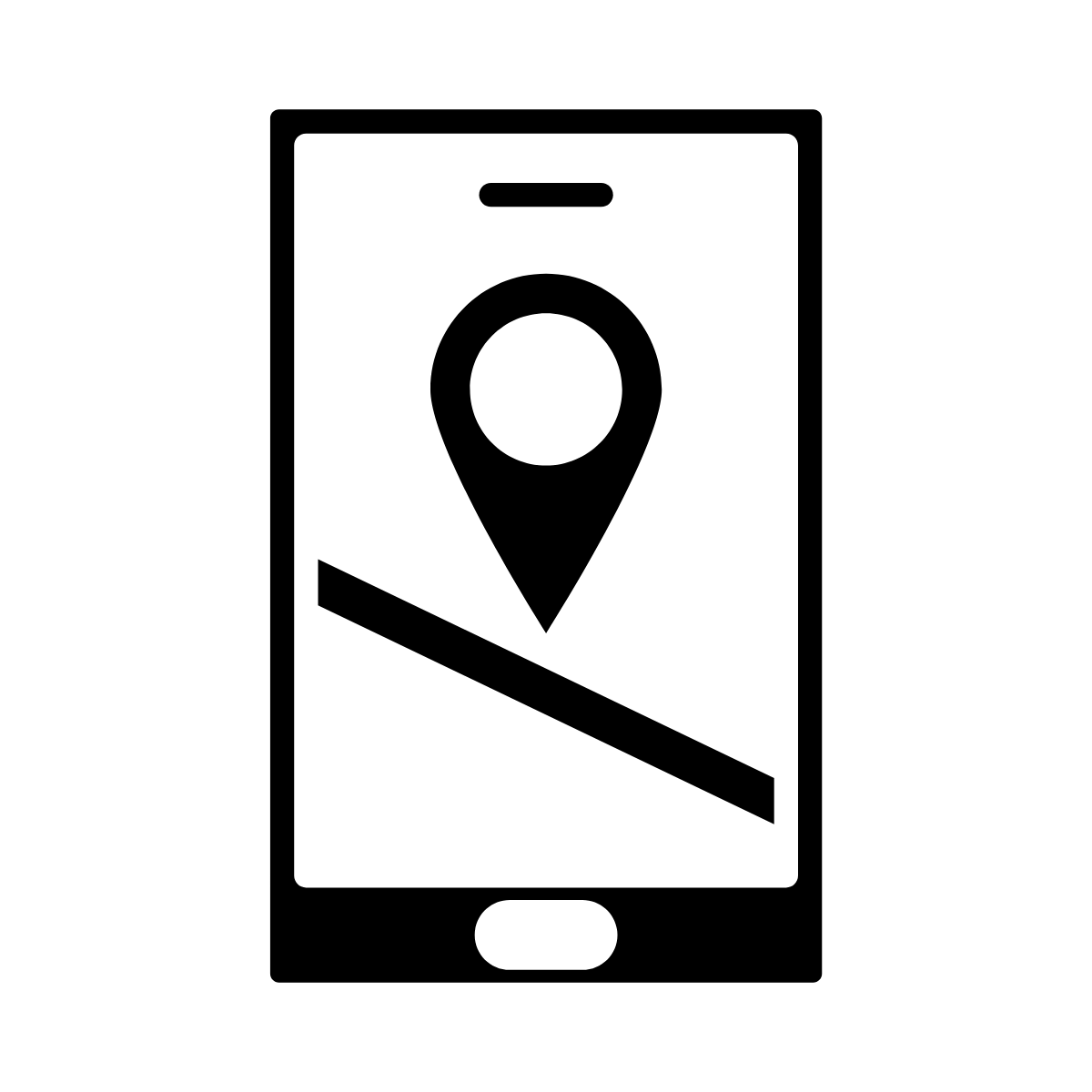 Mobile phone icon with location pin representing local delivery coordination contact